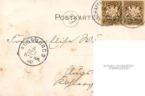 AK / Ansichtskarte Aschaffenburg_Main Schloss am Main Schiff Kuenstlerkarte Aschaffenburg Main