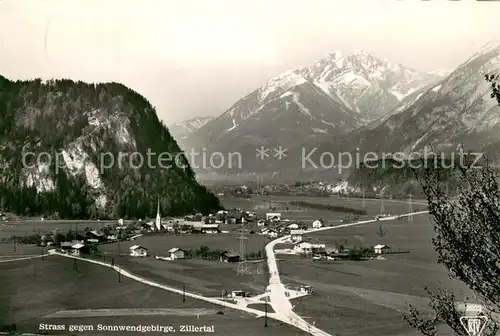AK / Ansichtskarte Strass_Zillertal_AT Panorama Blick gegen Sonnwendgebirge 