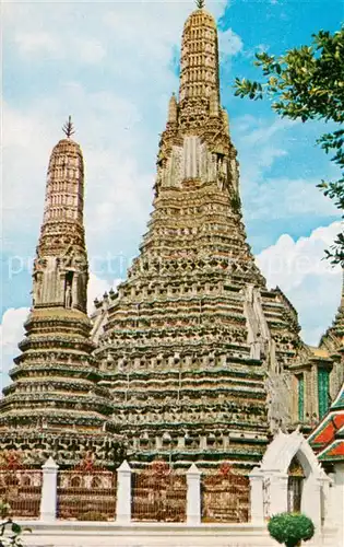 AK / Ansichtskarte Dhonburi_Thailand Scene of Temple of Dawn Wat Aroon 