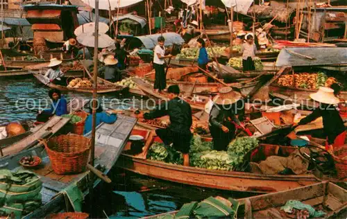 AK / Ansichtskarte Bangkok_Thailand Scenery of the floating market 