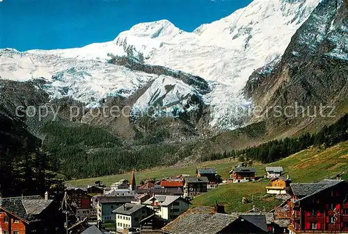 AK / Ansichtskarte Saas Fee Panorama mit Alphubel Saas Fee