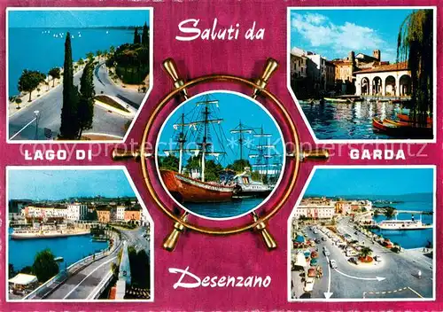 AK / Ansichtskarte Desenzano__del_Garda Uferstrassen Hafen Segelschiffe 