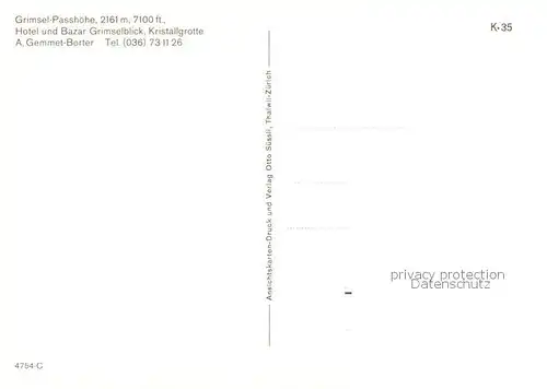 AK / Ansichtskarte Grimsel_Passhoehe Hotel und Bazar Grimselblick Kristallgrotte Grimsel Passhoehe