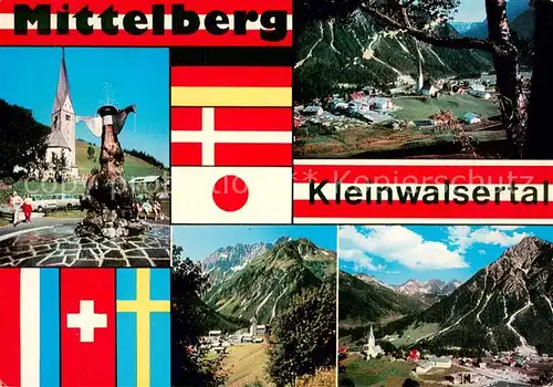 AK / Ansichtskarte Mittelberg_Kleinwalsertal Kirche Panorama Mittelberg_Kleinwalsertal
