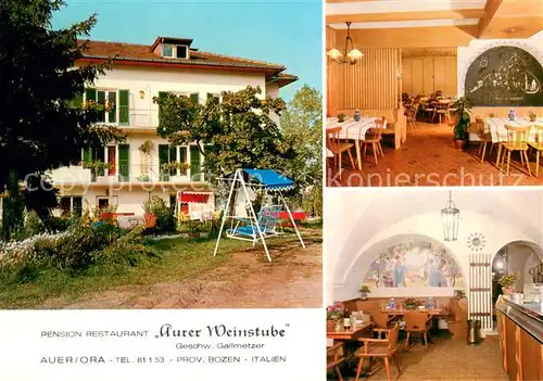 AK / Ansichtskarte Auer_Ora_Suedtirol Pension Restaurant Aurer Weinstube Auer_Ora_Suedtirol