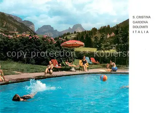 AK / Ansichtskarte Santa_Cristina_Valgardena Hotel Posta Pool 