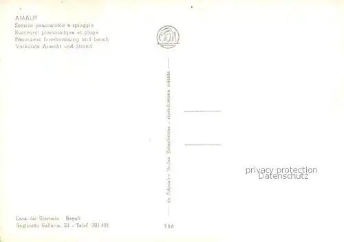 AK / Ansichtskarte Amalfi_IT Scorcio panoramico e spiaggia 