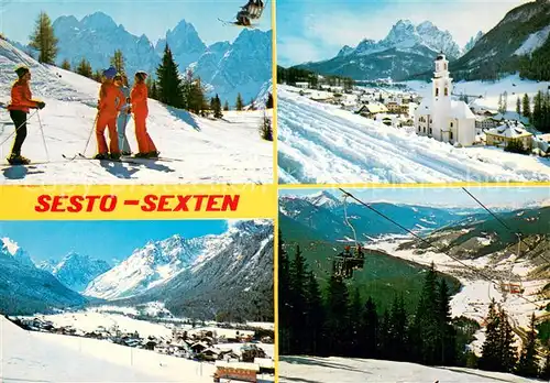 AK / Ansichtskarte Sexten_Sesto_Suedtirol Skizentrum Hochpustertal Helmgebiet Sessellift Sexten_Sesto_Suedtirol
