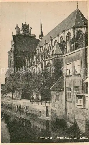 AK / Ansichtskarte Dordrecht_NL Pottenkade Grote Kerk 