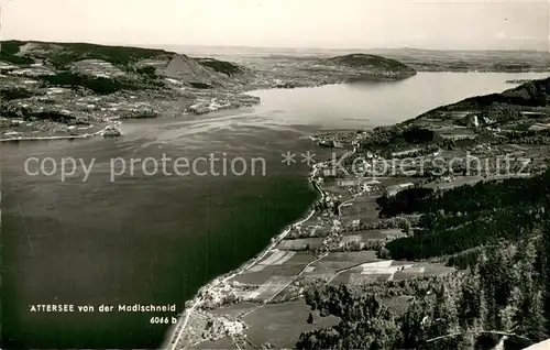 AK / Ansichtskarte Attersee Panorama Blick von der Madlschneid Attersee