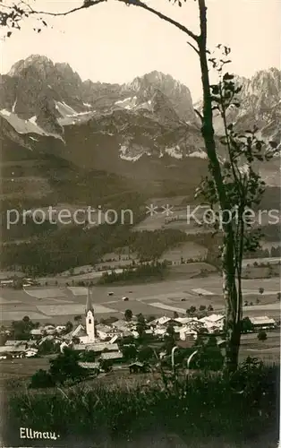 AK / Ansichtskarte Ellmau_Elmau_Tirol_AT Panorama Blick gegen Kaisergebirge 