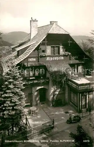 AK / Ansichtskarte Semmering_Niederoesterreich Pension Alpenheim Hoehenluftkurort Semmering