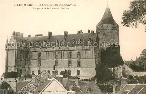 AK / Ansichtskarte Chateaudun_28_Eure et Loir Le Chateau facade Ouest Vue prise de la Cavee du Griffon 