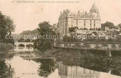AK / Ansichtskarte Chateaudun_28_Eure et Loir Le Chateau vue prise en aval du Loir 