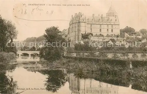 AK / Ansichtskarte Chateaudun_28_Eure et Loir Le Chateau vue prise en aval du Loir 