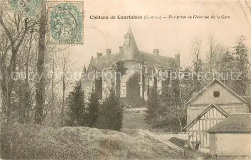 AK / Ansichtskarte Courtalain_28_Eure et Loir Chateau de Courtalain Vue prise de lAvenue de la Gare 