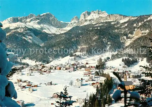 AK / Ansichtskarte Vigo_di_Fassa_IT Totalansicht m. Roda di Vael Winter Schnee 