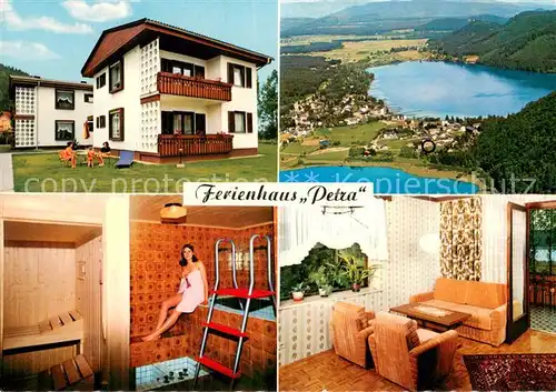 AK / Ansichtskarte St_Kanzian_Klopeiner_See Fliegeraufnahme Ferienhaus Petra Innen Aussenansicht St_Kanzian_Klopeiner_See