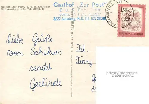 AK / Ansichtskarte Annaberg_Niederoesterreich Gasthof Zur Post Innen  u. Aussenansichten Annaberg