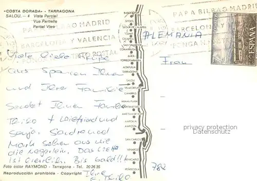 AK / Ansichtskarte Tarragona_ES Strand Ansicht Salou 
