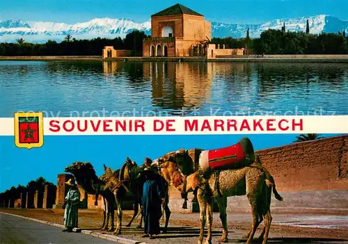 AK / Ansichtskarte Marrakesch_Marrakech_Maroc La Manera   Les Remparts   Kamele 