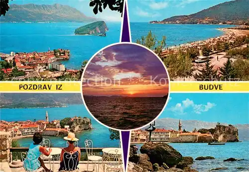 AK / Ansichtskarte Budva_Montenegro Panorama Strand u. Stadt 