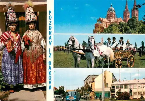 AK / Ansichtskarte Dakova_Ðakovo_Croatia Teilansichten m. Trachten 