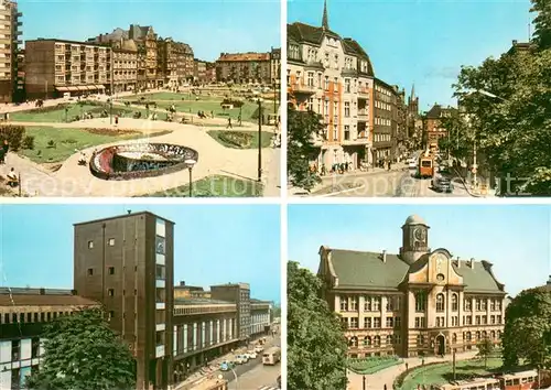 AK / Ansichtskarte Bytom_Beuthen_Oberschlesien_PL Plac Pali Maciejowskiej Dwarzec PKP Fragment miasta Liceum Ogolnoksztalcace im Boleslawa Chrebrego 