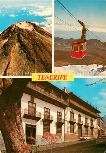 AK / Ansichtskarte Tenerife_Islas_Canarias_Spanien_ES Krater des Teide Seilbahn der Bergspitze Haus der Balkone 