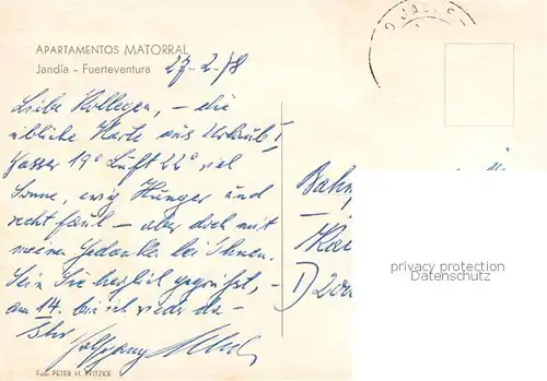AK / Ansichtskarte Jandia_Fuerteventura_Canarias_ES Apartamentos Matorral 