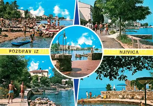 AK / Ansichtskarte Njivice_Croatia Strandpartien Promenade Brunnen 