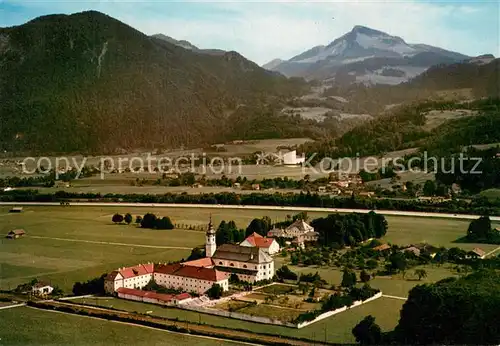 AK / Ansichtskarte Reisach_Kloster Fliegeraufnahme mit Passionsspielhaus Erl Reisach_Kloster