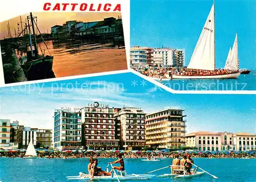 AK / Ansichtskarte Cattolica__Provincia_Rimini_IT Hafen Strandpartien 