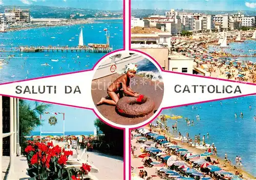 AK / Ansichtskarte Cattolica__Provincia_Rimini_IT Seebruecke Strandpartien Promenade 