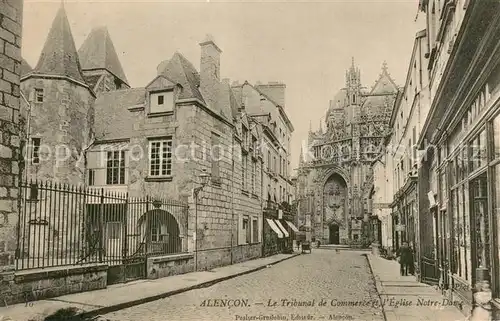 AK / Ansichtskarte Alencon_61 Le Tribunal de Commerce et lEglise Notre Dame 