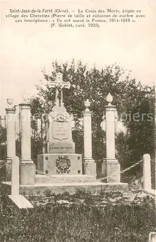 AK / Ansichtskarte Saint Jean de la Foret La Croix des Morts erigee au village des Cherattes Saint Jean de la Foret