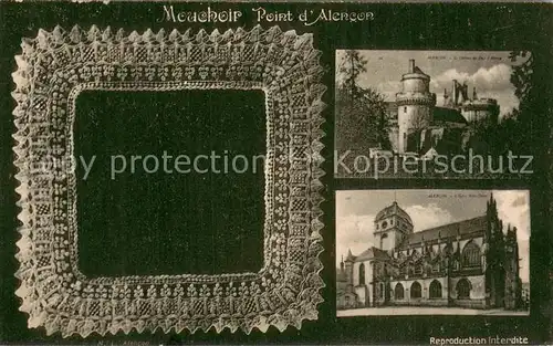 AK / Ansichtskarte Alencon_61 Mouchoir Point dAlencon Le Chateau l Eglise 