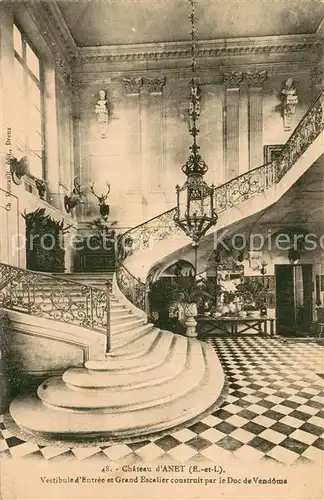 AK / Ansichtskarte Anet_28 Chateau dAnet Vestibue dEntree et Grand Escalier construit par le Duc de Vendome 
