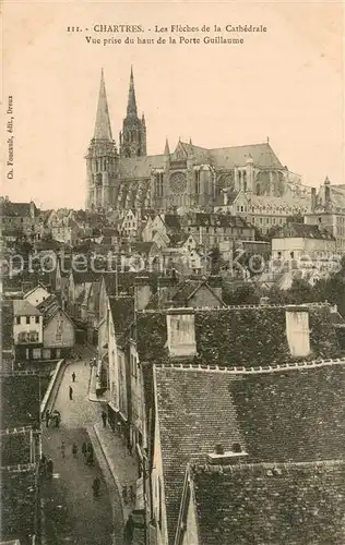 AK / Ansichtskarte Chartres_28 Les Fleches de la Cathedrale Vue prise du haut de la Porte Guillaume 