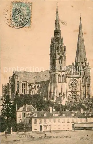 AK / Ansichtskarte Chartres_28 Les Fleches de la Cathedrale 