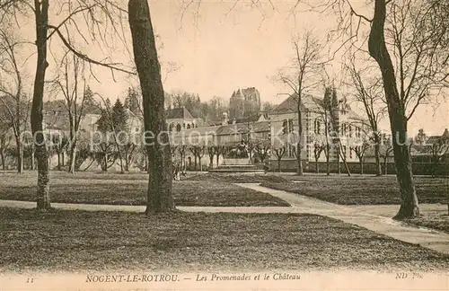 AK / Ansichtskarte Nogent le Rotrou Les Promenades et le Chateau Nogent le Rotrou