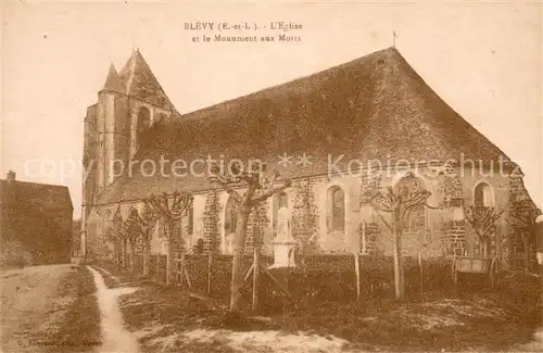 AK / Ansichtskarte Blevy_Maillebois_28 Eglise et le Monument aux Morts 