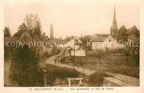 AK / Ansichtskarte Gallardon_28 Vue d ensemble et Rue de Marly 