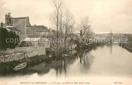 AK / Ansichtskarte Nogent le Rotrou L Huisne au Pont de Bois Nogent le Rotrou