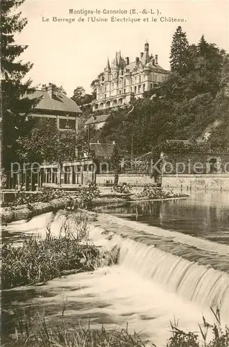 AK / Ansichtskarte Montigny le Gannelon Barrage de l Usine Electrique et le chateau Montigny le Gannelon