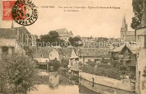 AK / Ansichtskarte Chartres_28 Vue prise de la Courtille Eglise Saint Pierre et Saint Aignan Cathedrale 