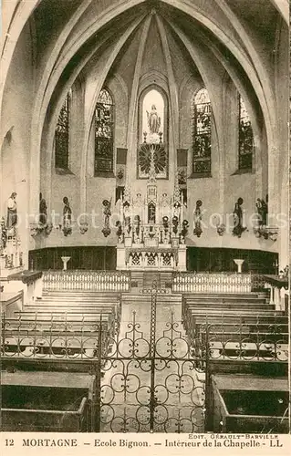 AK / Ansichtskarte Mortagne_61 au Perche_Orne Ecole Bignon Interieur de la Chapelle 