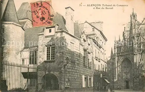 AK / Ansichtskarte Alencon_61 Tribunal de Commerce et Rue du Bercail 