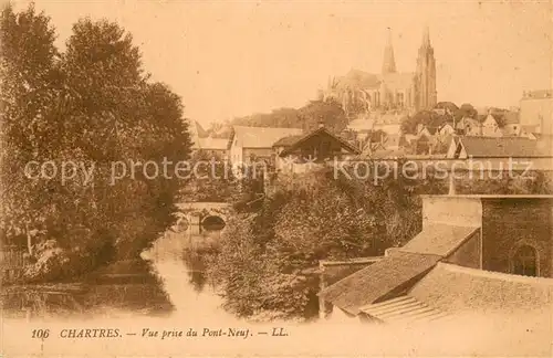 AK / Ansichtskarte Chartres_28 Vue prise du pont neuf Cathedrale 