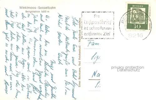 AK / Ansichtskarte Winklmoos_Winkelmoos Bergstation Winklmoos   Sesselbahn Winklmoos Winkelmoos